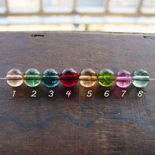 Love 天然玻璃体老料色标彩虹碧玺6 6.3mm圆珠单珠特价 Magic