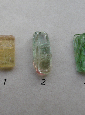 love玻璃体黄绿色竹子节节高吊坠