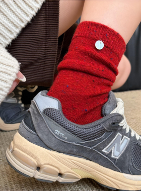 新年啦~真的不打算穿点红色吗~袜子女本命年红袜马年羊毛喜庆厚款