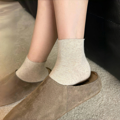 夏天和勃肯鞋适配度100%！清冷温柔奶咖~无骨夏天短袜子女薄款棉