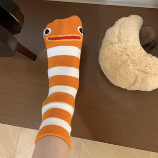 又丑又搞笑的花园鳗袜袜~可可爱爱奇奇怪怪~袜子女夏天搭配拖鞋棉