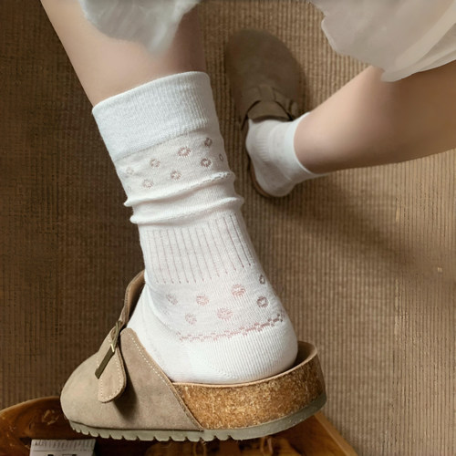 法式浪漫~镂空网眼好piu亮啊！又薄又软~袜子女春夏薄款无骨透气