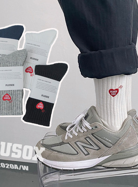 boom bomb余文乐同款爱心刺绣中高帮针织男女情侣款欧美网红潮款