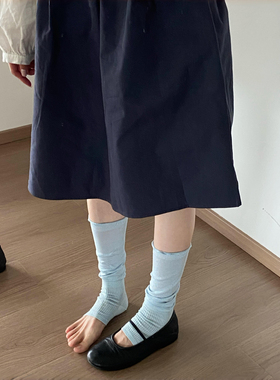 迎接夏天~淡淡的蓝色堆堆袜套简直好看又好穿~袜套女韩系春夏少女