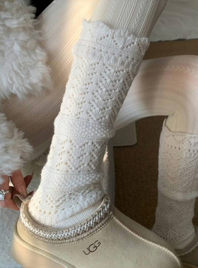 白色系纯欲感爆炸~连裤+漂亮的小腿堆堆袜也太好看了吧！配连裤袜