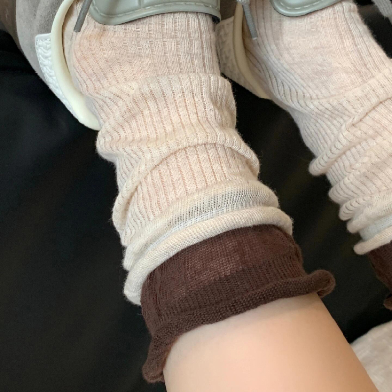 哇！夏天穿这个袜子好韩啊！春夏薄款袜子女堆堆袜慵懒风简约