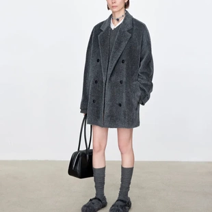 镇店招牌  苏力ALPACA羊驼毛101801大衣 长毛大翻领经典毛呢外套