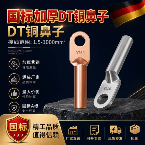 国标镀锡DT系列铜鼻子接线端子