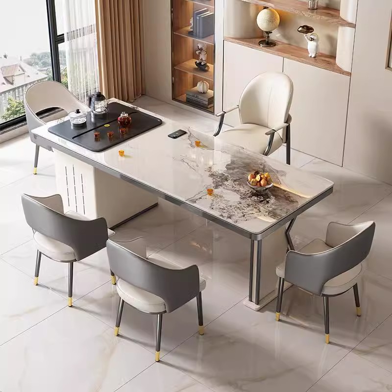 岩板茶桌轻奢现代高级感茶台家用客厅茶台桌茶室茶桌椅组合泡茶桌