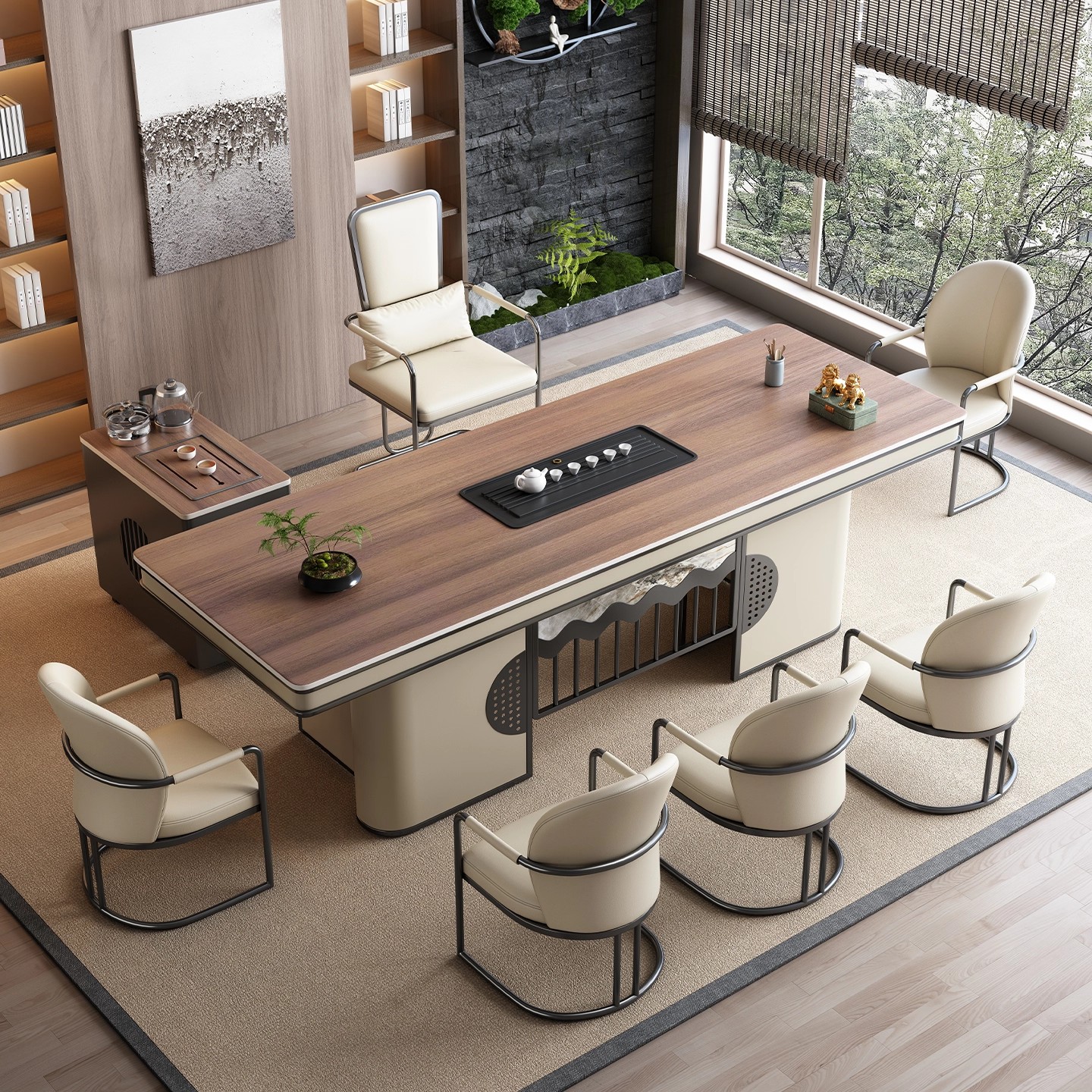 木纹岩板全自动高端泡茶台