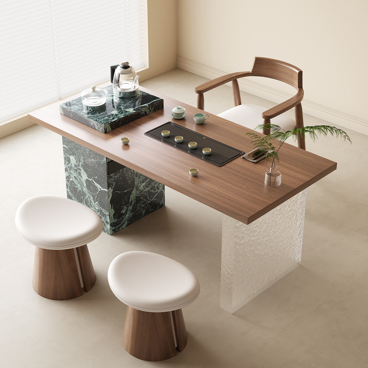 阳台意式极简岩板茶桌现代轻奢高级感泡茶台一体客厅家用小型茶台,住宅家具,家用茶台/茶桌,淘宝优惠券,粉丝福利购,淘宝优惠卷