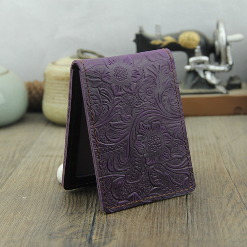 手工雕花牛皮复古男女驾照包