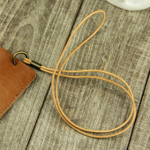 头层牛皮脖绳简约皮长绳原色复古手机皮质手绳挂包证件车卡钥匙