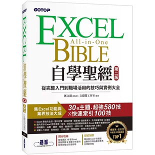 技巧与实例大全 预售 ：从完整入门到职场活用 第二版 碁峰文渊阁工作室博客来金石堂年度百大畅销榜计算机信息 Excel自学sheng经