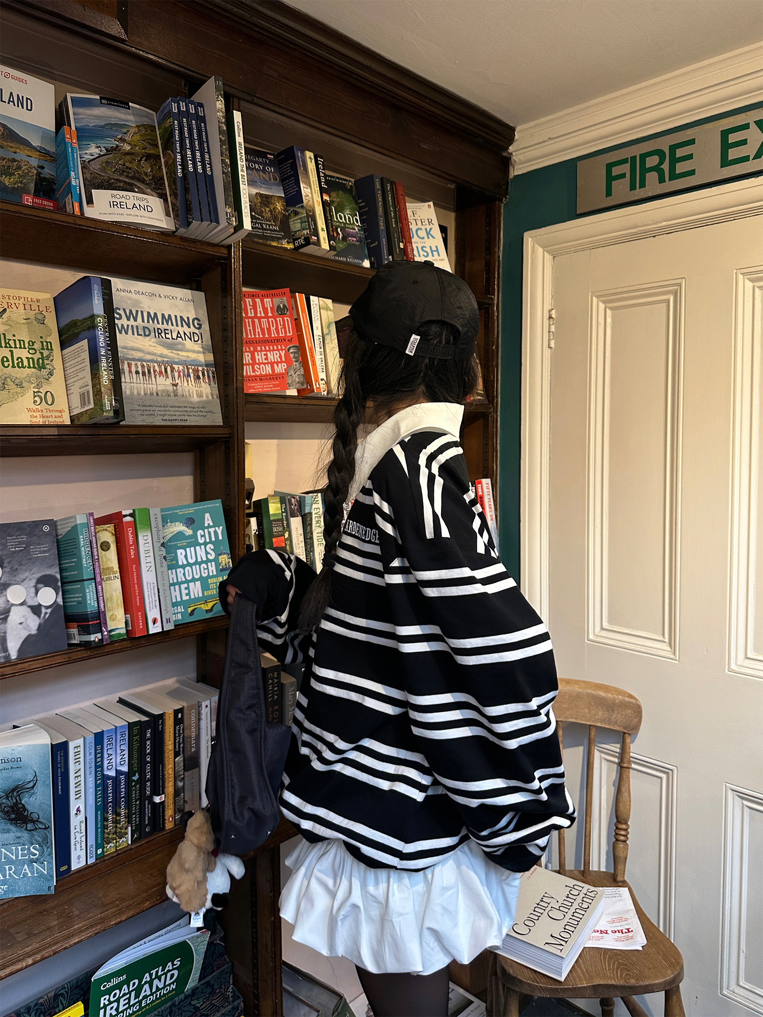 thumbnail for Han Haotian WARDEN EDGE striped long-sleeve knit T-shirt, loose slimming casual polo collar overhead top