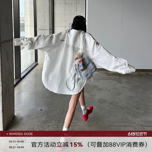 oversize宽松防晒亚麻衬衫外套女