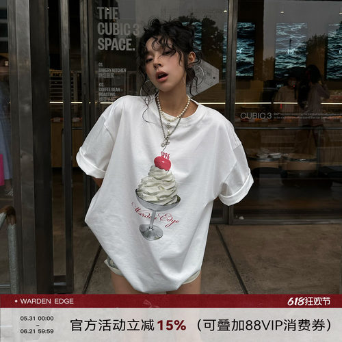 巨好看宽松大版遮屁股t恤女夏