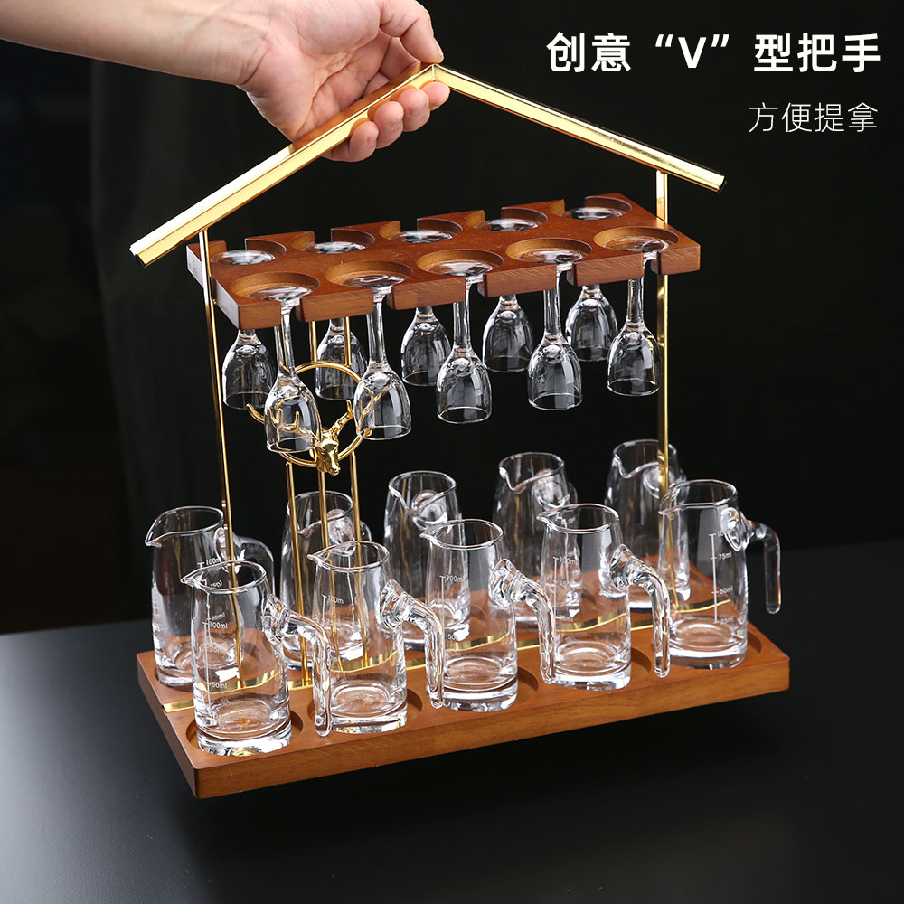 轻奢高档水晶玻璃白酒杯套装家用一口小酒杯子二两分酒器酒具酒壶