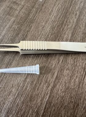 瑞士Dumont镊子1108-5-PO  实验室动物解剖带防滑齿5号镊子0.10mm