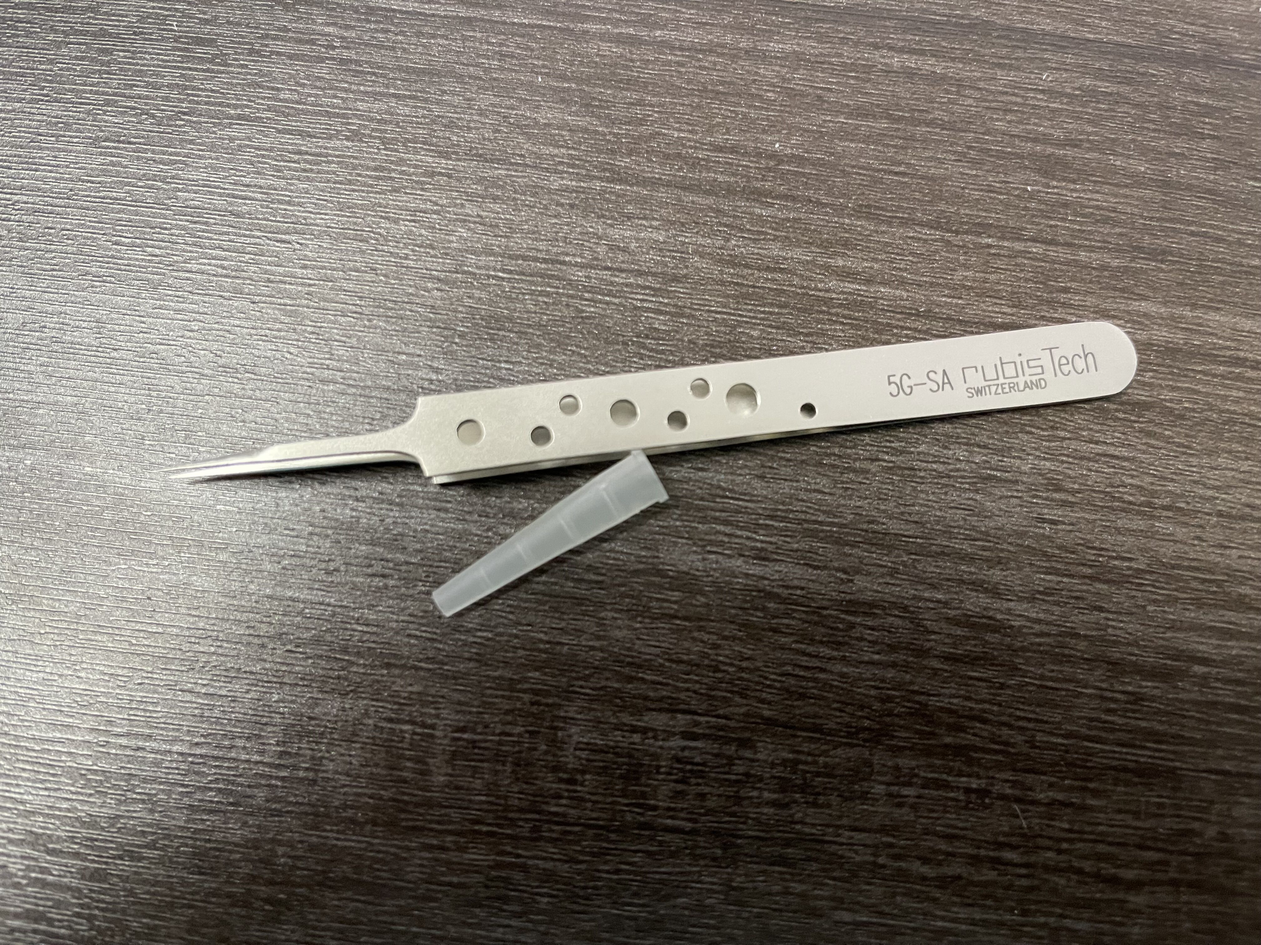 Rubis镊子5G-SA 手柄带孔防滑精细尖头镊子