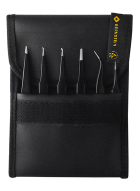 Bernstein镊子5-060 ESD SMD tweezers 黑色环氧树脂防静电镊子