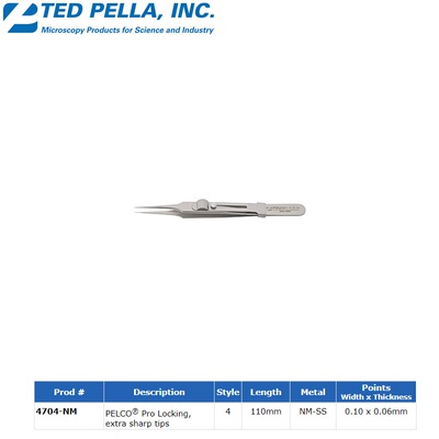 ted pella镊子4704-NM PELCO® Pro Locking Tweezers 滑动带锁镊
