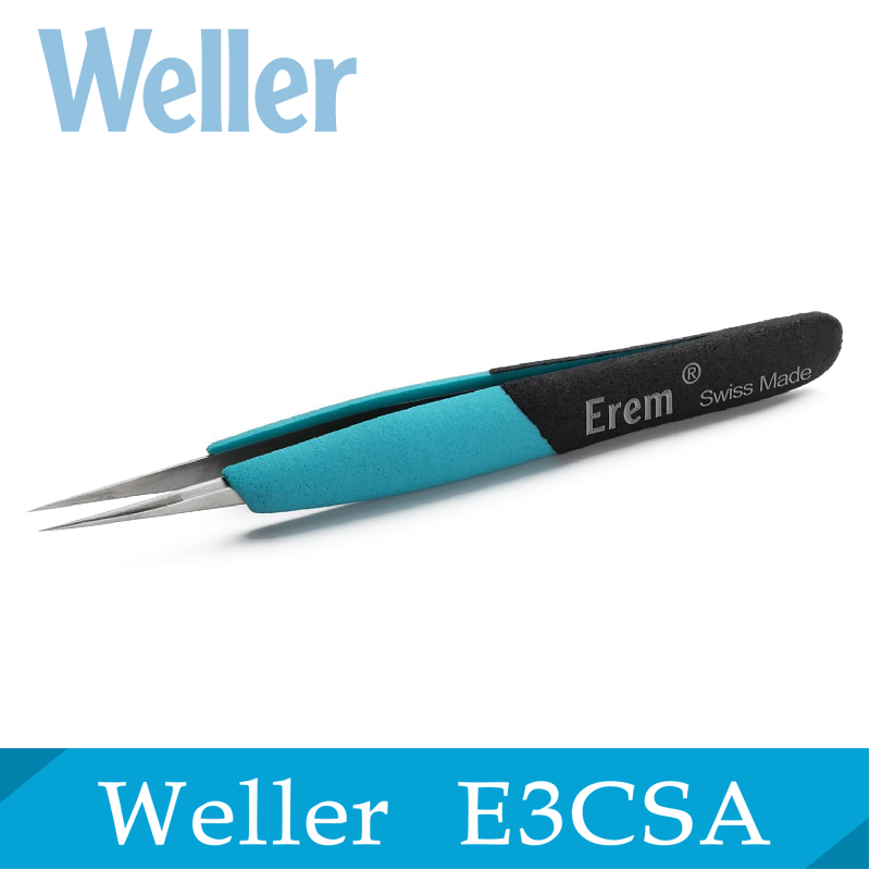 Weller镊子E3CSA 瑞士进口防静电泡沫手柄镊子 Erem镊子