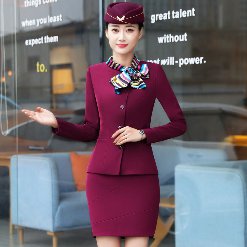 航空制服美容师工作服女职业别致西装酒店前台珠宝服务员西服套装