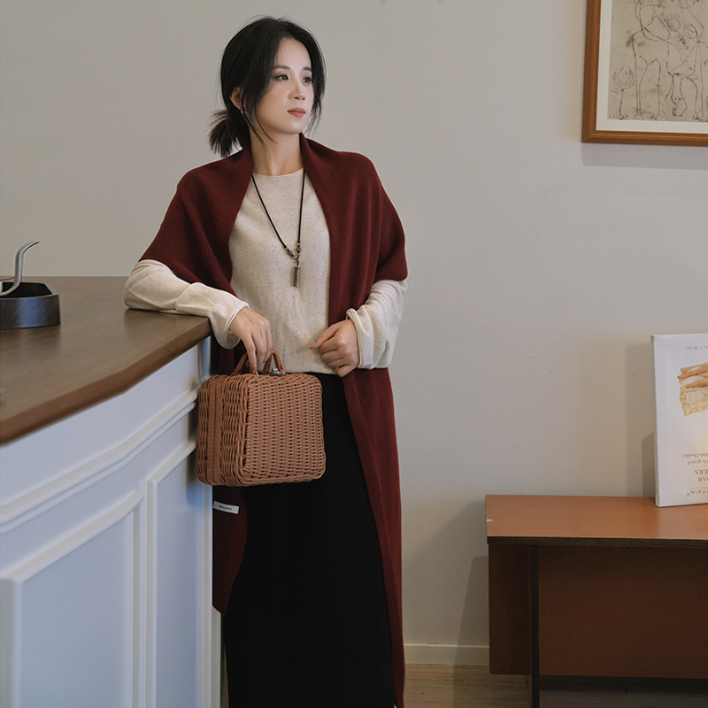 100%绵羊毛纯色围巾披肩外搭