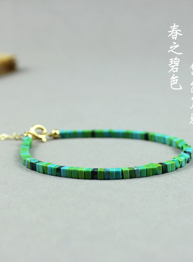 古风女绿色k金ins风手链