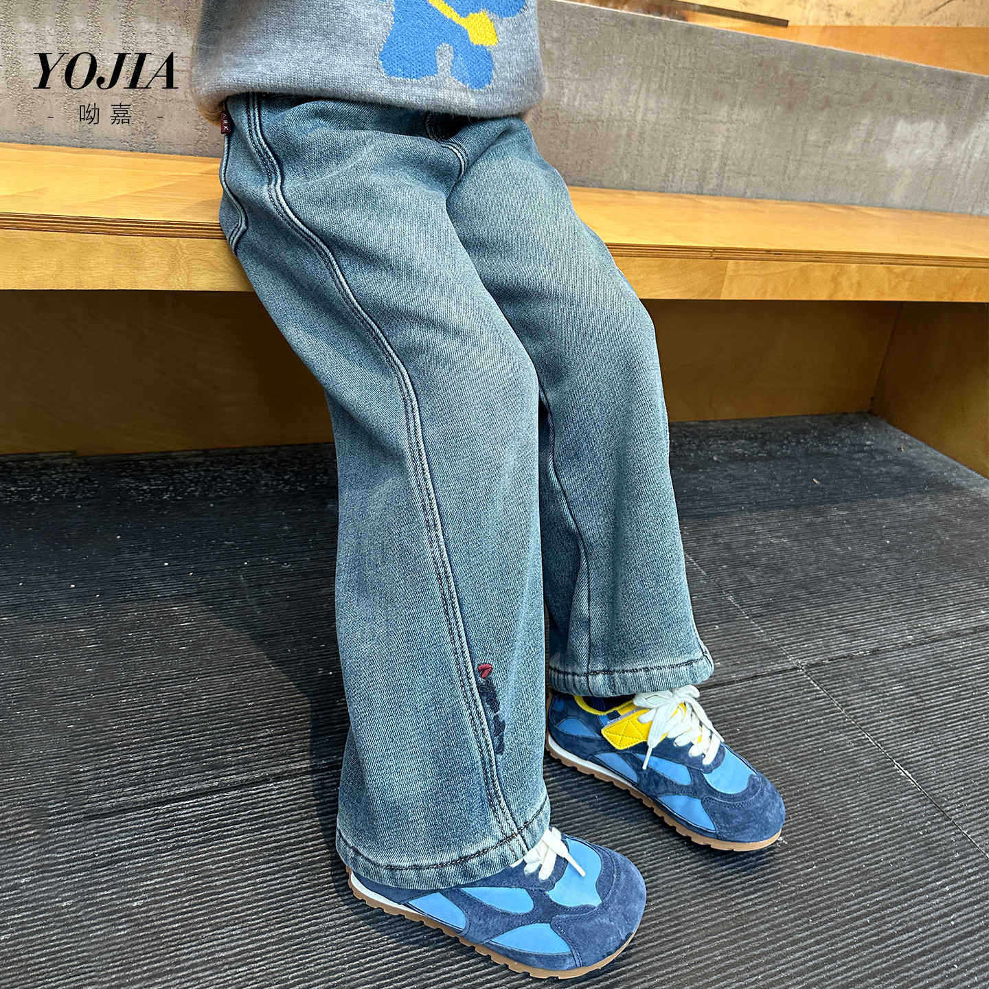 yojia女童牛仔裤冬款韩版宽松直筒裤加绒加厚儿童裤子冬装,童装/婴儿装/亲子装,儿童牛仔裤,淘宝优惠券,粉丝福利购,淘宝优惠卷