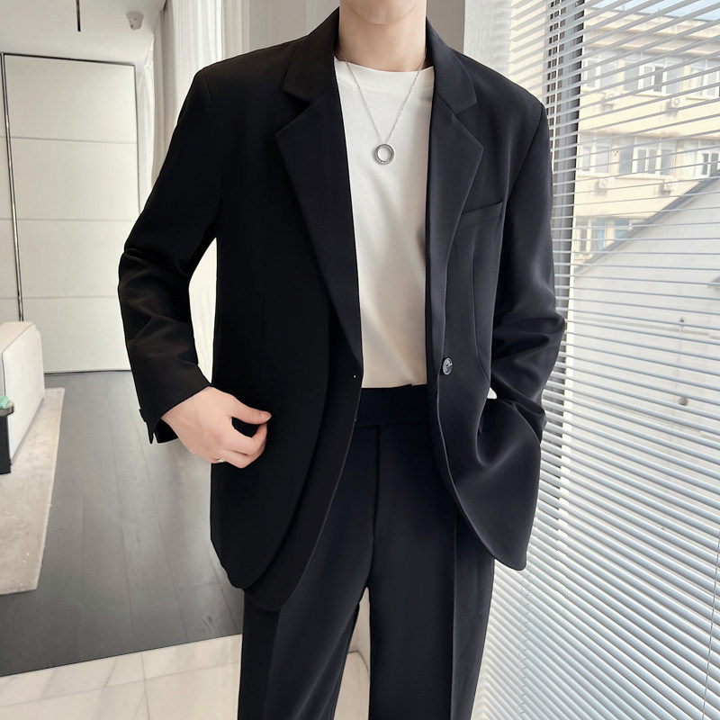 轻熟风假两件2024秋新宽松潮流男士西装西服外套单西X10P170,男装西服套装,电商A222（原电商A231）