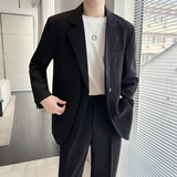 轻熟风假两件2024秋新宽松潮流男士西装西服外套单西X10P170，男装西服套装，电商A222（原电商A231）