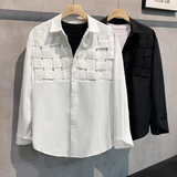 2024秋冬新挂拍ins轻熟风宽松休闲编织潮流长袖衬衫男Q57P60，男装衬衫，电商A222（原电商A231）