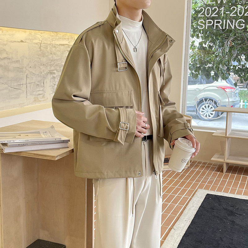 2024秋新ins轻熟风宽松休闲立体袋潮流立领夹克男外套Q116P75,男装夹克,电商A222（原电商A231）