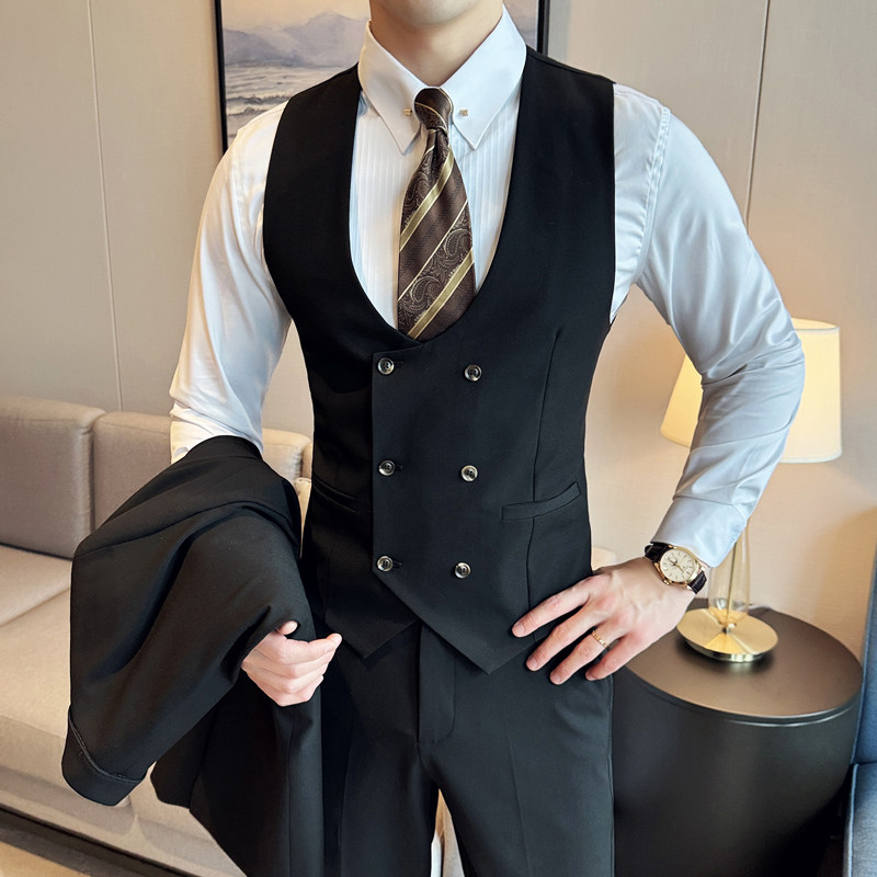 2024春季新ins英伦风潮流修身商务马甲男套装背心礼服Q220P155,男装背心/马甲,电商A222（原电商A231）