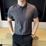 时尚都市牛津麻2024夏新潮流修身纯色男士短袖POLO衫大码Q261P58，男装Polo衫，电商A222（原电商A231）