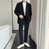 假两件ins轻熟风2024秋冬宽松潮流休闲男士西装西服套装TZ10P260，男装西服套装，电商A222（原电商A231）