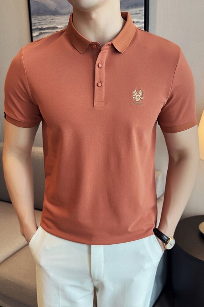 29%新型聚酯纤维71%棉夏新刺绣潮流修身短袖POLO衫男Q258P49特价,男装Polo衫,电商A222（原电商A231）