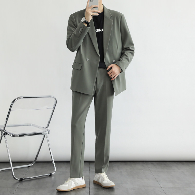 ins轻熟风2024秋冬新潮流微宽纯色休闲西装西服套装男外套Q03P230,男装西服套装,电商A222（原电商A231）