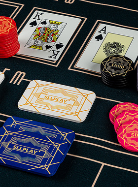 SLL高端德州扑克陶瓷筹码单组装39mm有面值无面值 可定制