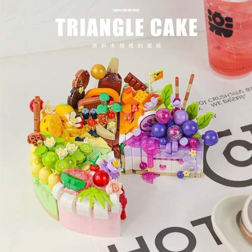 生日蛋糕积木永生花拼装