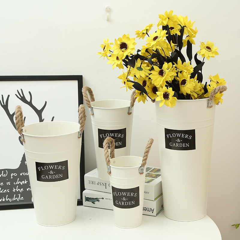 Korean hemp rope Tin Flower barrel Floral organ Florist decoration flower Dried flowers Northern Europe Flower barrel Retro Flower vasein the Home accessories , Vase/Flower/Artificial flowers/Imitation jewelry , Flower/Vase , Flower barrels  category - from Buy2taobao.com to provide professional Taobao agent buy service