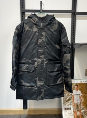 男士中长款连帽羽绒服
