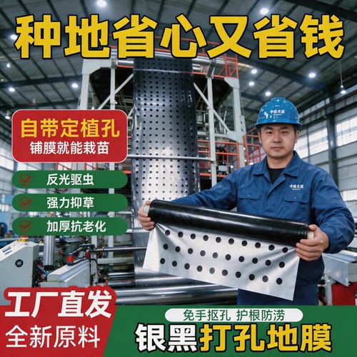 打孔地膜银黑双色抗老化塑料薄膜