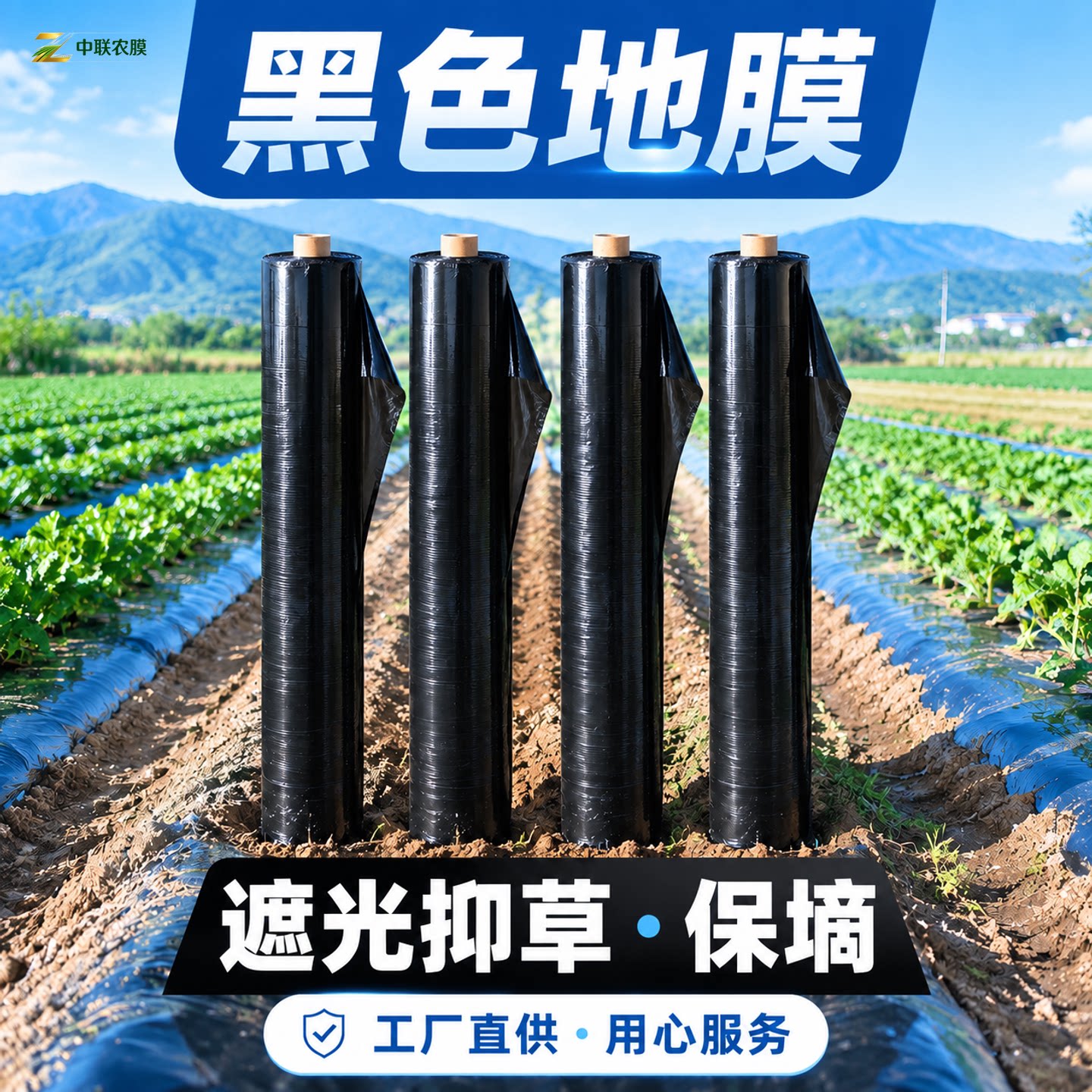 黑色地膜种菜种植专用农用大田果园防草加厚保温保湿覆盖塑料薄膜