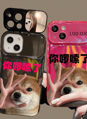 翻盖镜子-你啰嗦了OK猫适用苹果16手机壳iphone16promax新款15pro防摔硅胶手机壳14带挂绳11pro磨砂手机壳