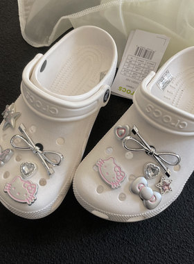 芭蕾kitty鞋花银色凯特猫crocs洞洞鞋鞋花配饰鞋扣｜不含鞋