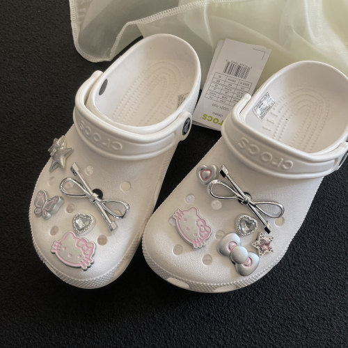 芭蕾kitty鞋花银色凯特猫crocs洞洞鞋鞋花配饰鞋扣｜不含鞋