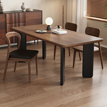 实木餐桌复古轻奢家用长方形饭桌餐桌椅组合中古风大板桌客厅长桌